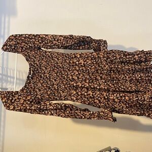 Altar'd State Black and Brown Floral Dress